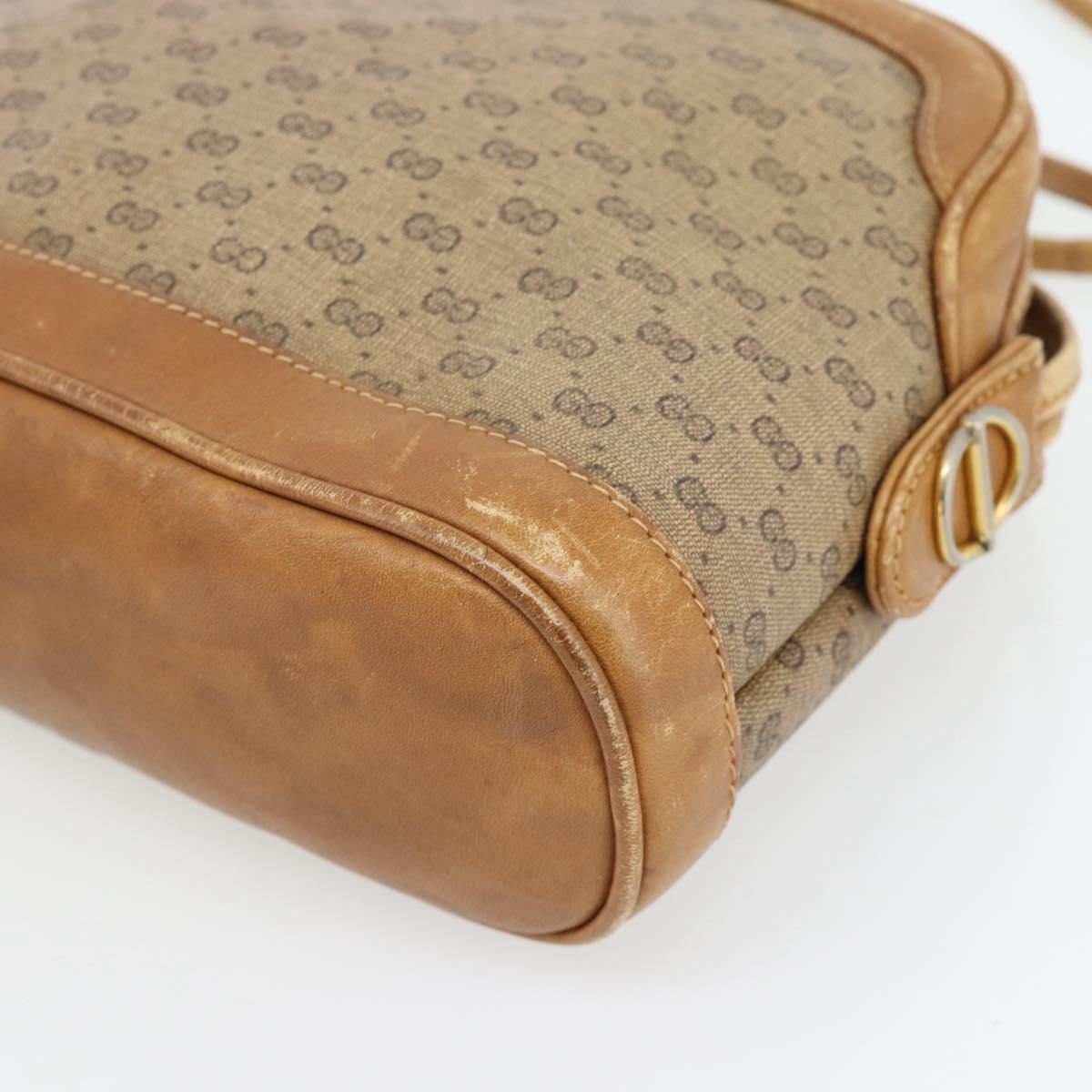 GUCCI Micro GG Supreme Shoulder Bag PVC Beige Gold Auth ka4395