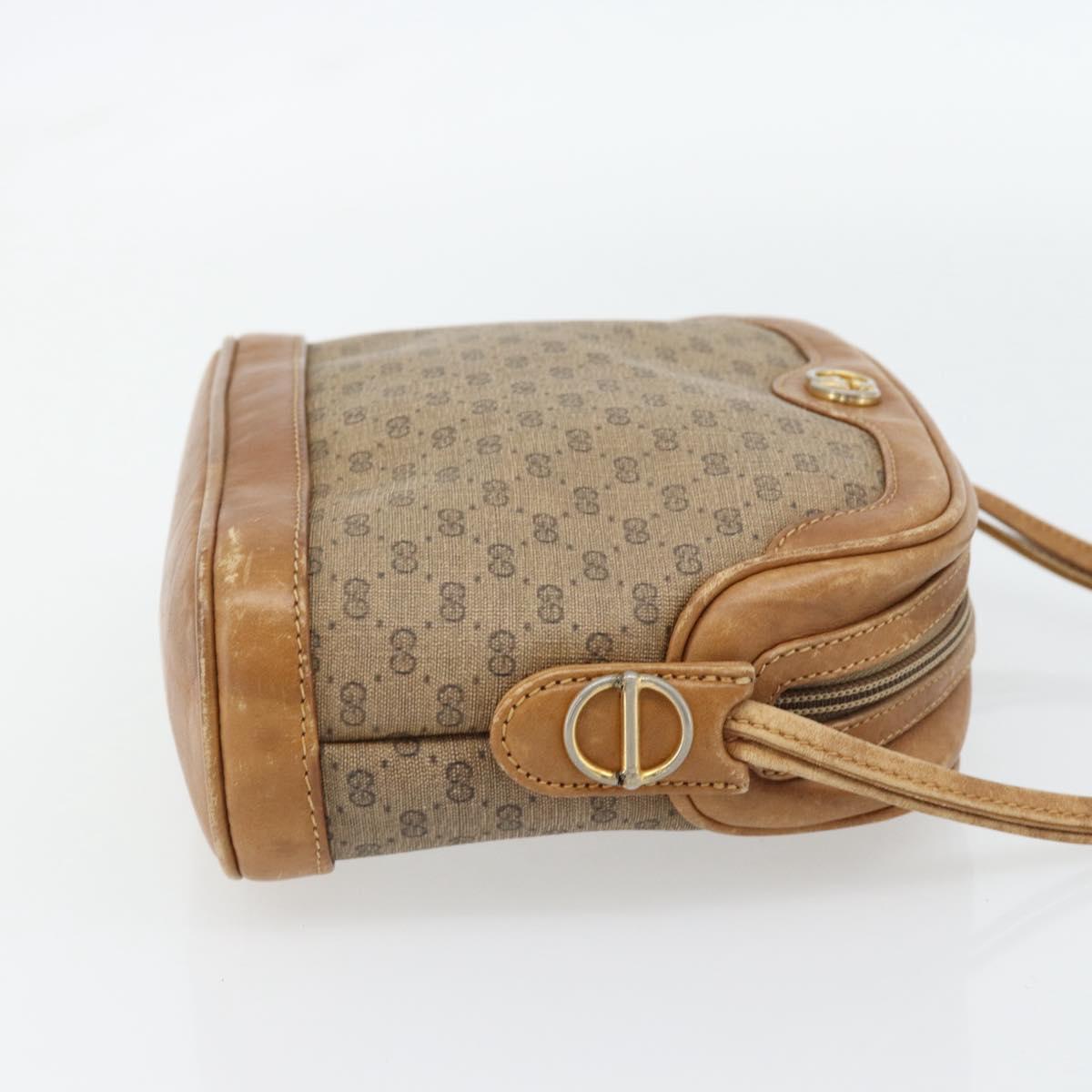 GUCCI Micro GG Supreme Shoulder Bag PVC Beige Gold Auth ka4395