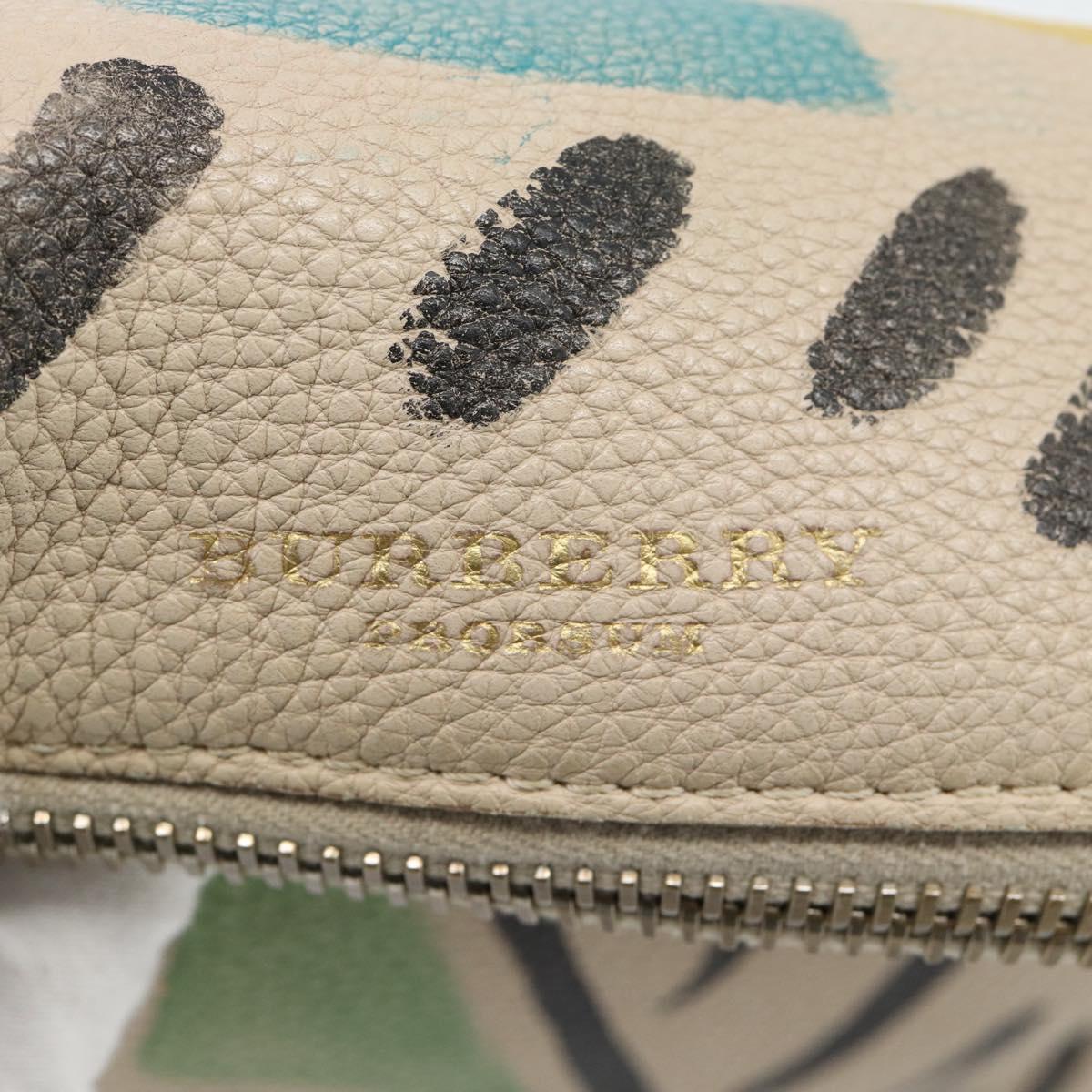 BURBERRY Shoulder Bag Leather Beige Gold Auth ka4396A