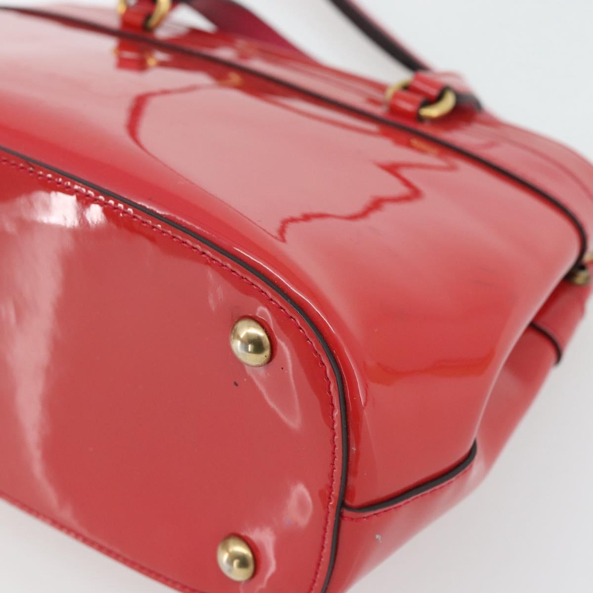 GUCCI Horsebit Hand Bag Patent leather 2way Pink Gold 371925 Auth ka4397A