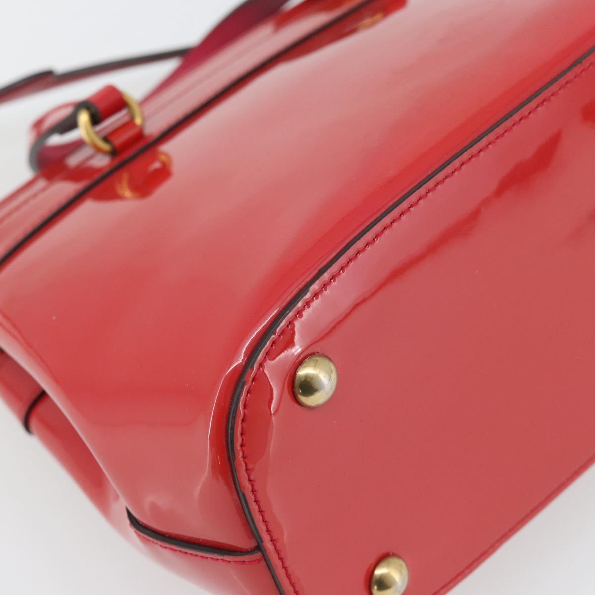 GUCCI Horsebit Hand Bag Patent leather 2way Pink Gold 371925 Auth ka4397A