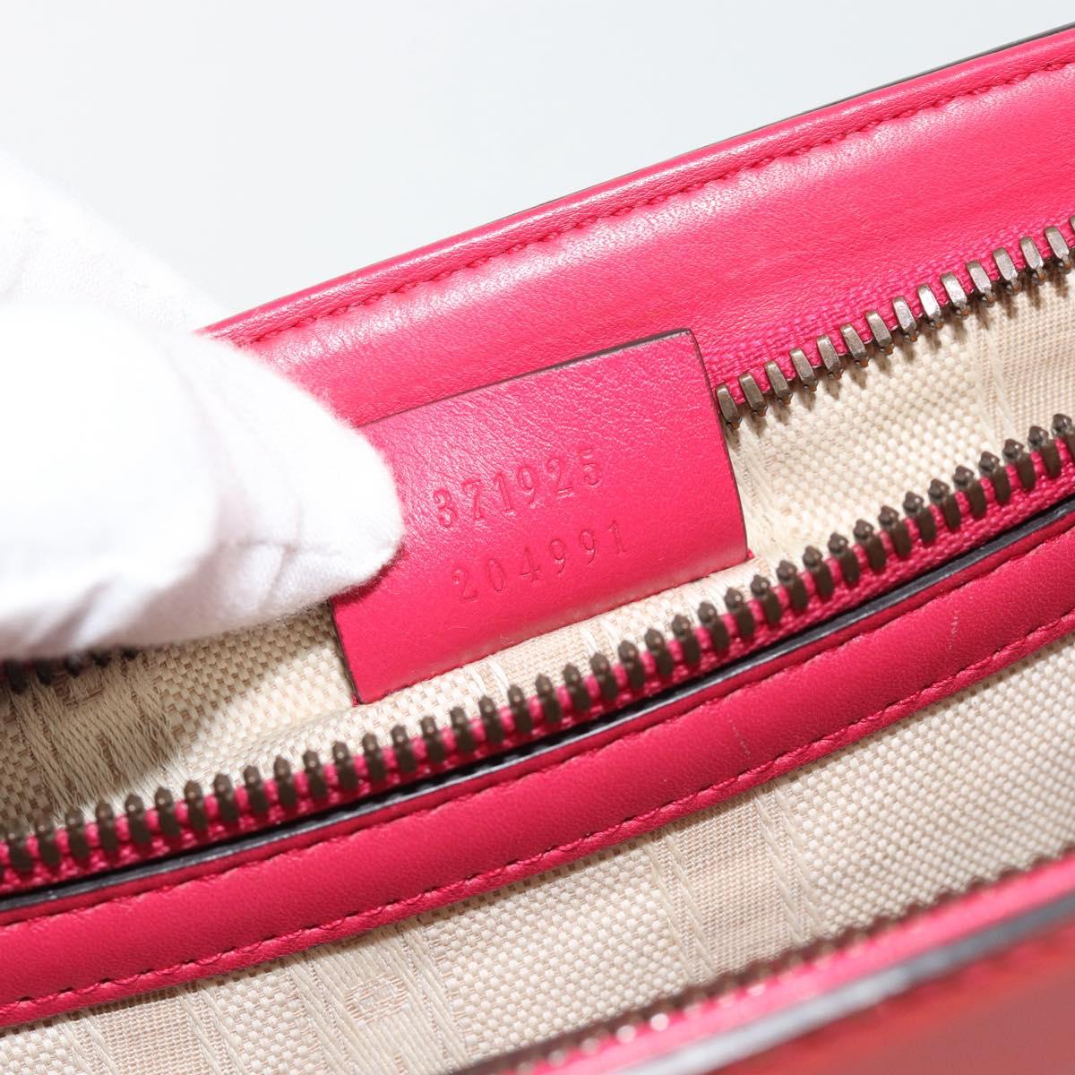 GUCCI Horsebit Hand Bag Patent leather 2way Pink Gold 371925 Auth ka4397A