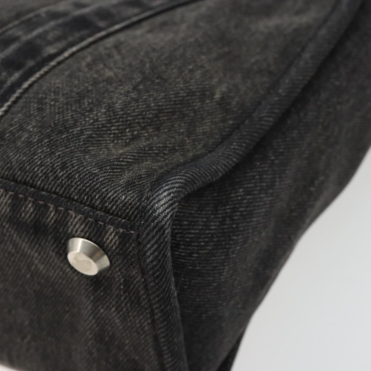 BALENCIAGA Hand Bag Denim 2way Black Silver 671402 Auth ka4398