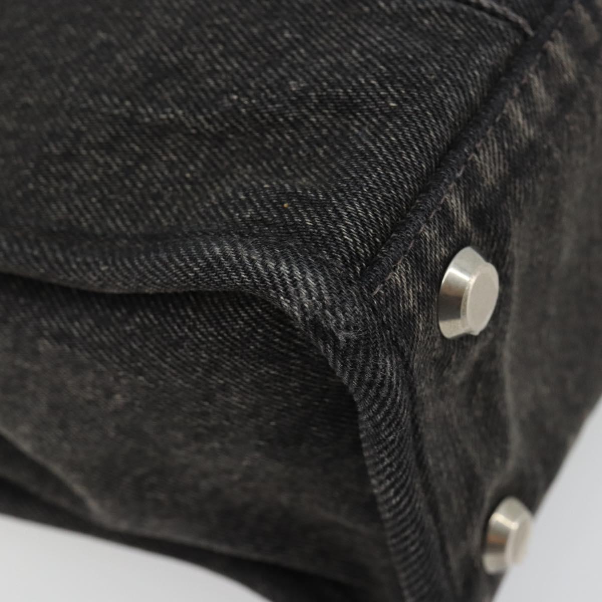 BALENCIAGA Hand Bag Denim 2way Black Silver 671402 Auth ka4398