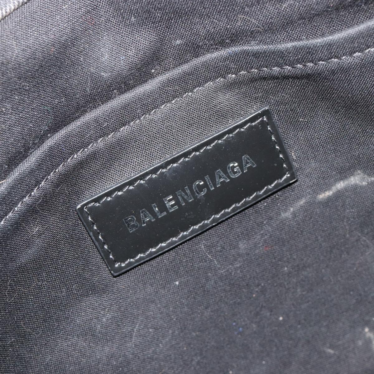 BALENCIAGA Hand Bag Denim 2way Black Silver 671402 Auth ka4398