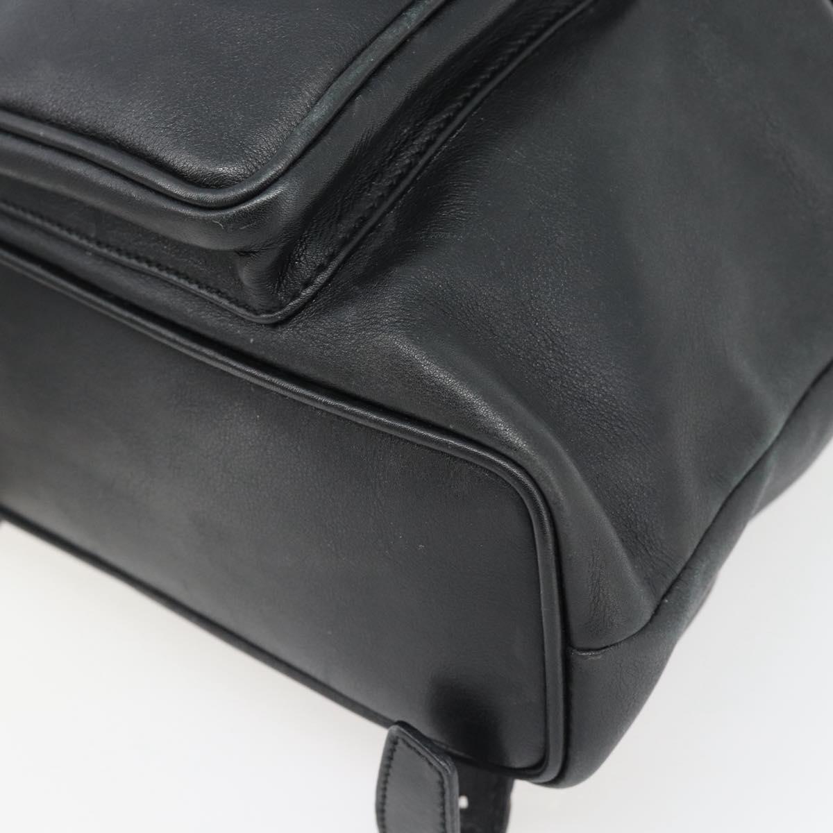 GUCCI Bamboo Backpack Leather Black Gold 003 2034 0030 Auth ka4402