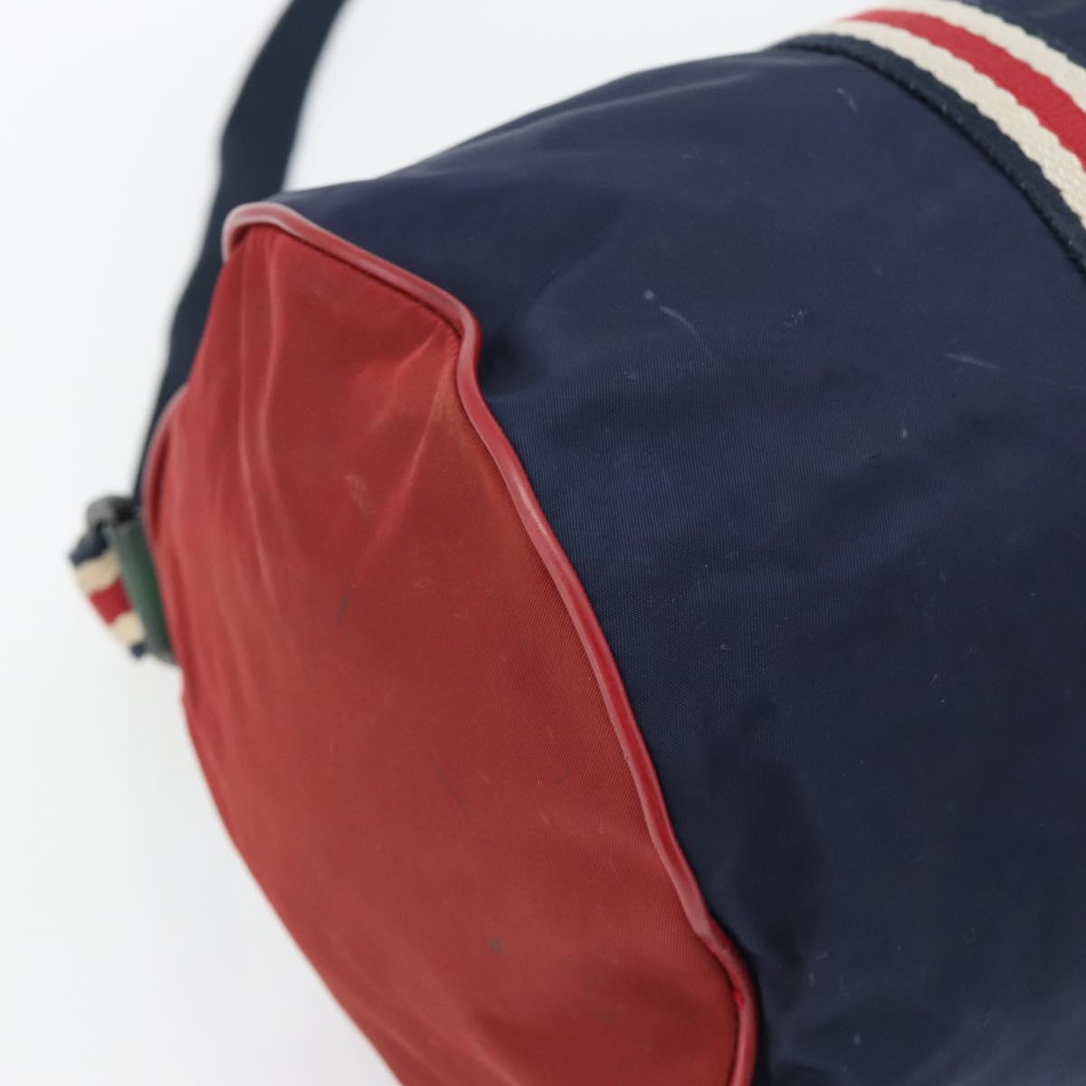 GUCCI Hand Bag Nylon 2way Navy Red 189657 Auth ka4408