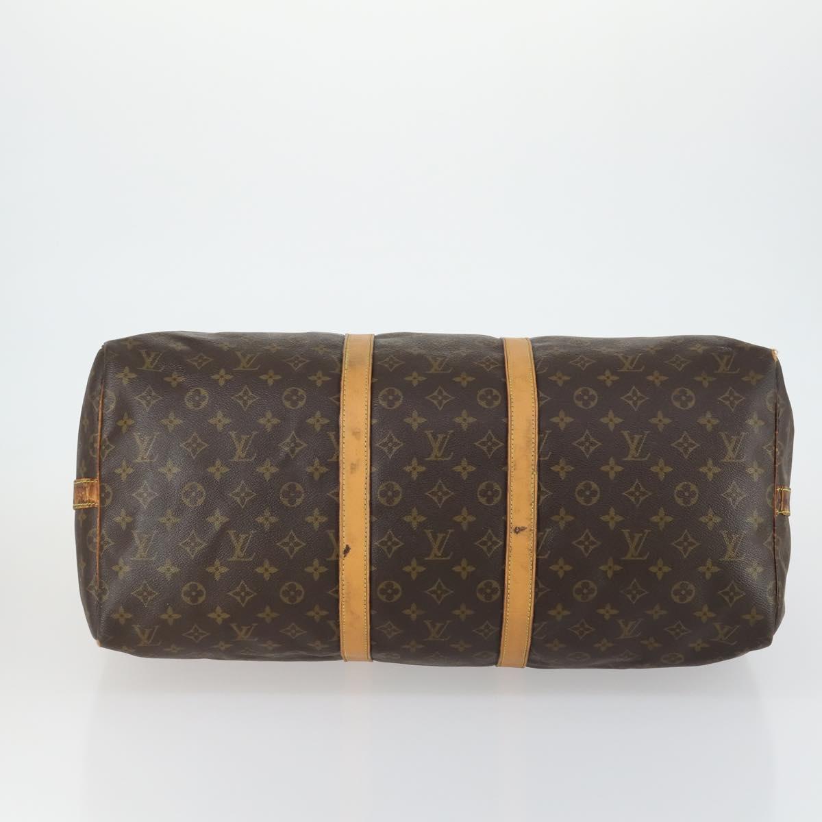 LOUIS VUITTON Monogram Keepall Bandouliere 55 Boston Bag M41414 LV Auth ka441