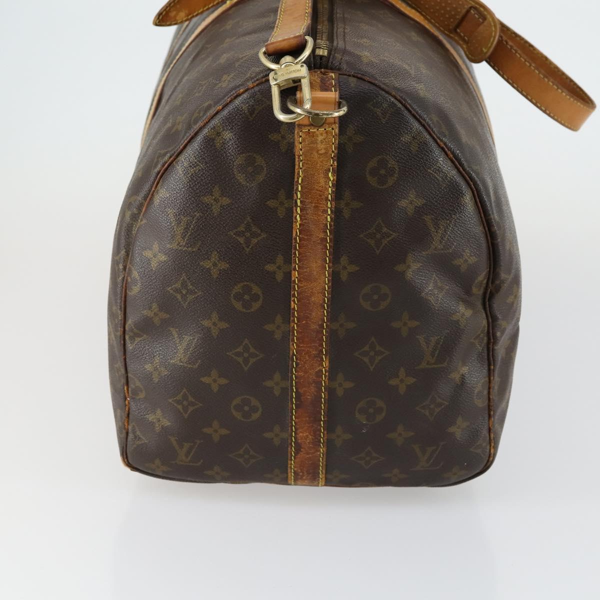 LOUIS VUITTON Monogram Keepall Bandouliere 55 Boston Bag M41414 LV Auth ka441