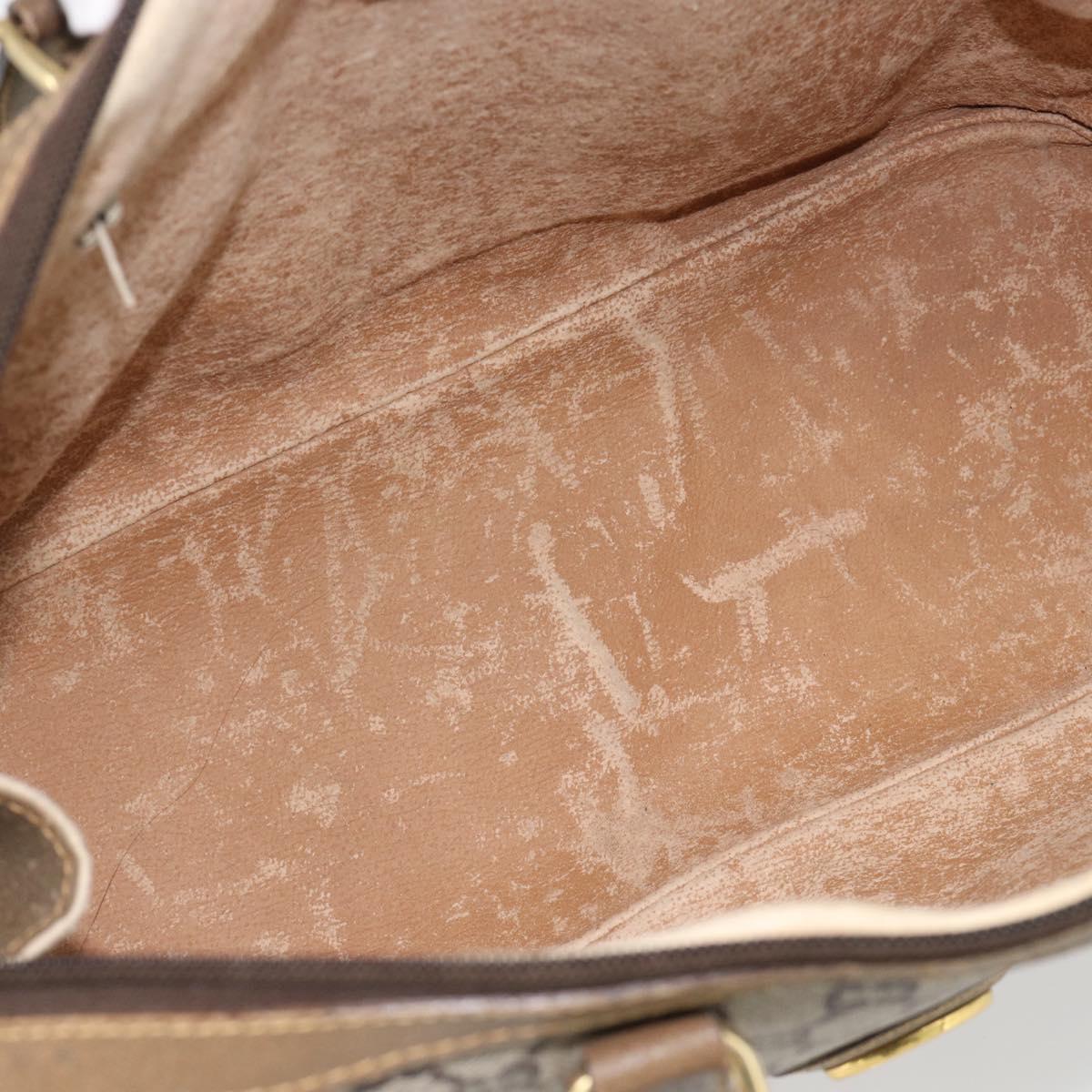 GUCCI GG Plus Supreme Hand Bag PVC Beige Gold Auth ka4413