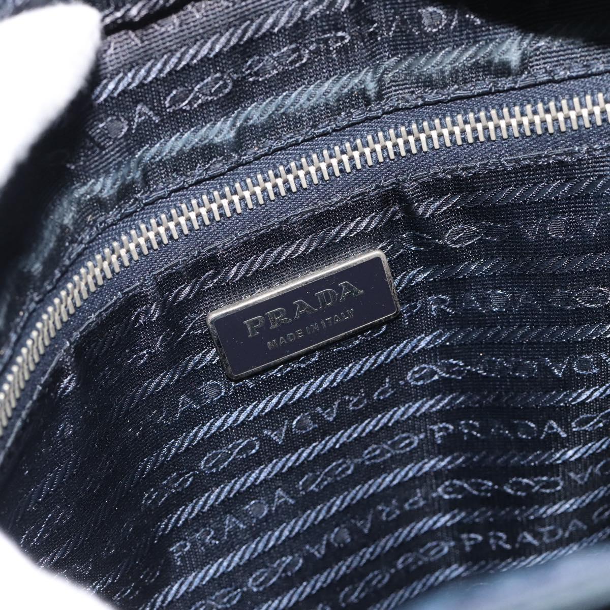 PRADA Shoulder Bag Nylon Navy Silver Auth ka4414A