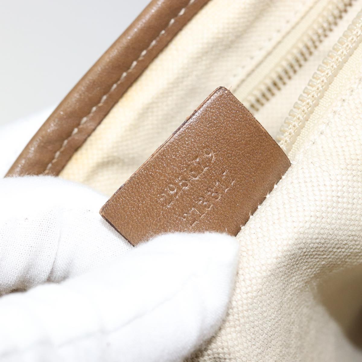 GUCCI Diamante Shoulder Bag Canvas Leather Brown Silver 295679 Auth ka4421