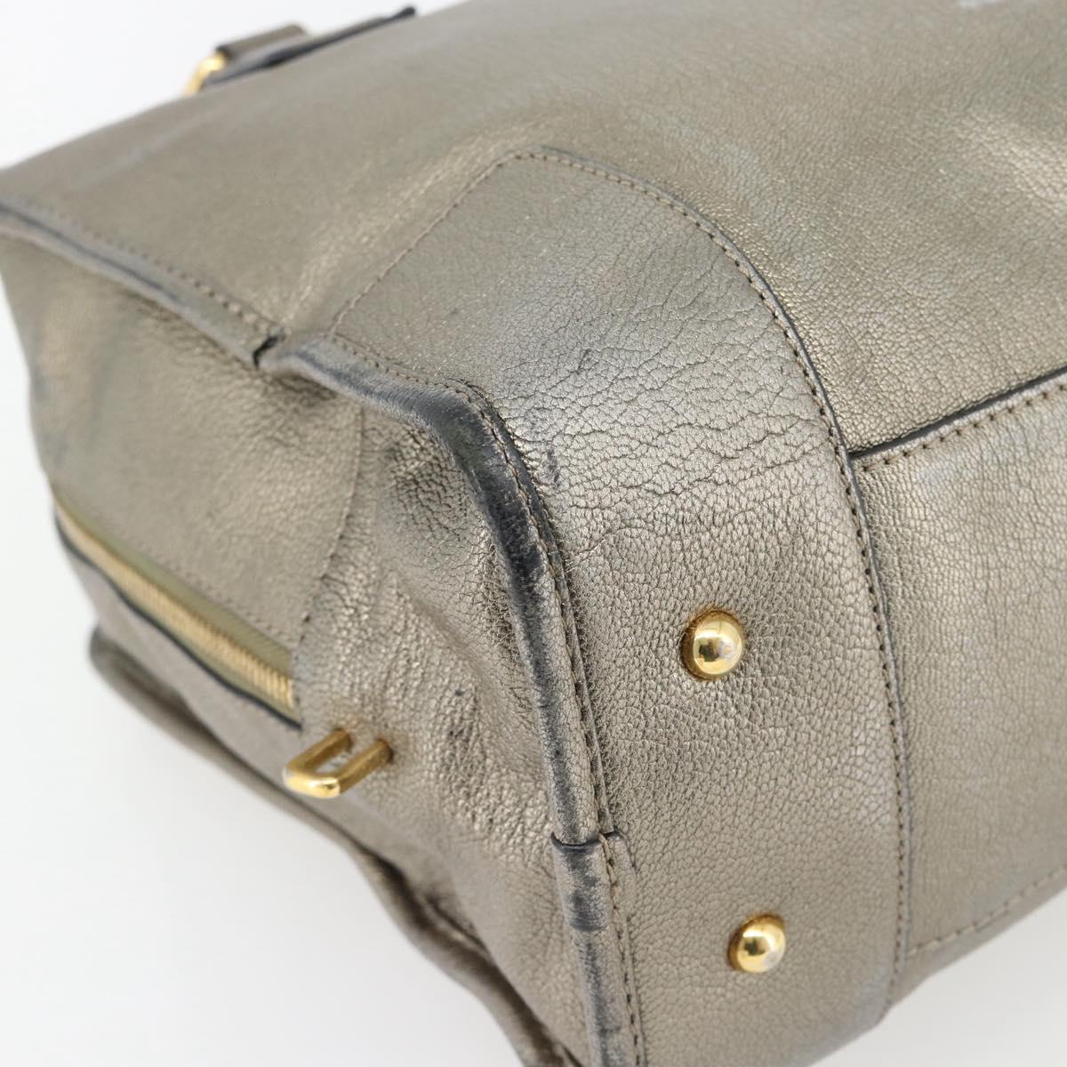 LOEWE Amazona 36 Hand Bag Suede Bronze Gold Auth ka4425