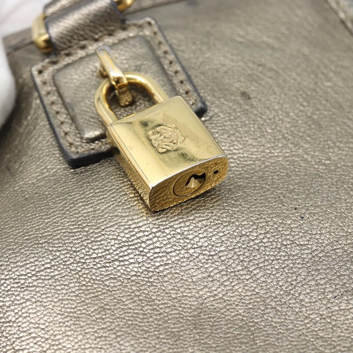 LOEWE Amazona 36 Hand Bag Suede Bronze Gold Auth ka4425