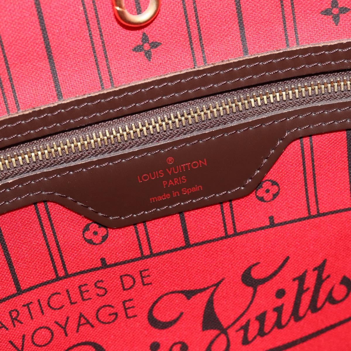 LOUIS VUITTON Damier Ebene Neverfull MM Tote Bag N51105 LV Auth ka4432