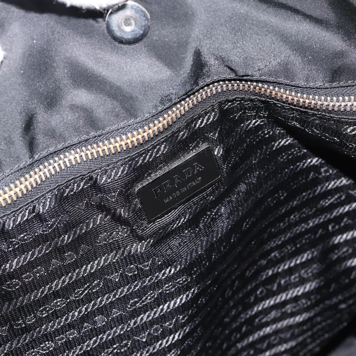 PRADA Bijoux Tote Bag Nylon Black Silver Auth ka4445A