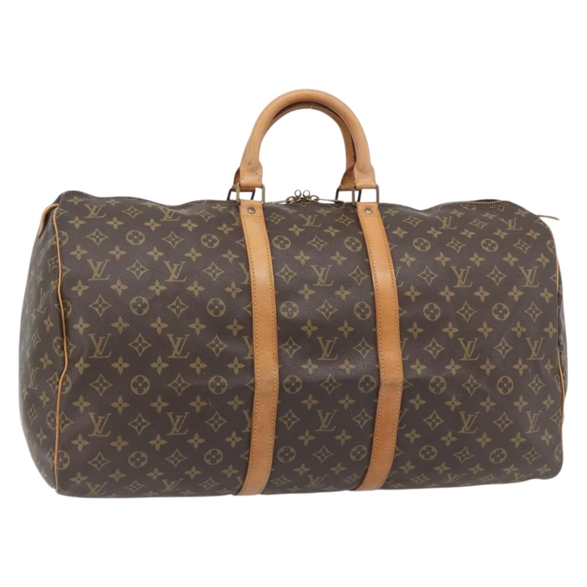 LOUIS VUITTON Monogram Keepall 55 Boston Bag M41424 LV Auth ka4447