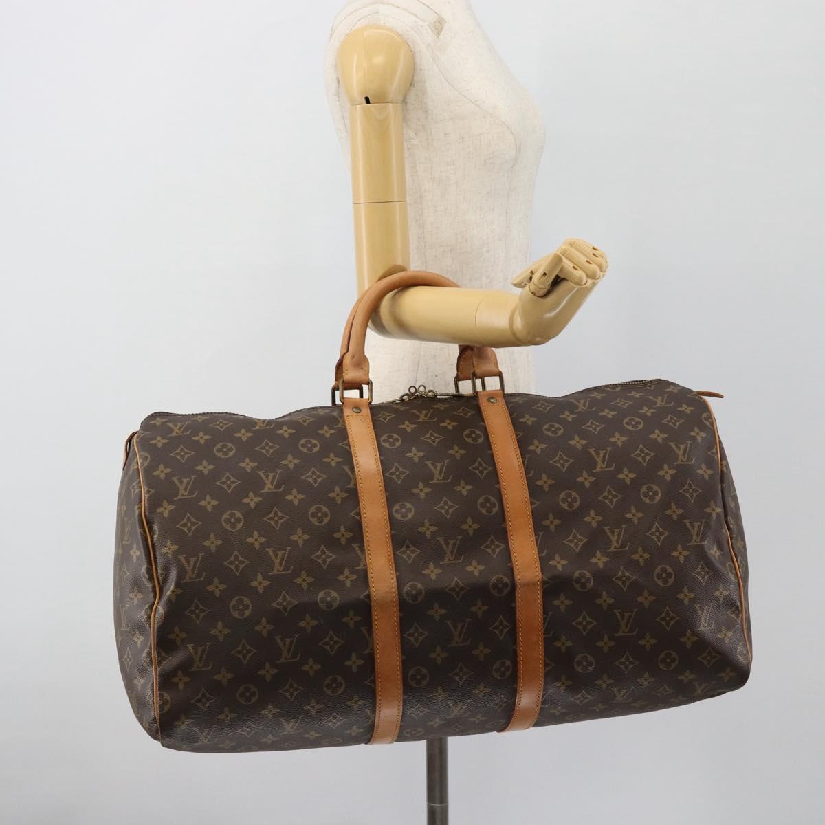 LOUIS VUITTON Monogram Keepall 55 Boston Bag M41424 LV Auth ka4447