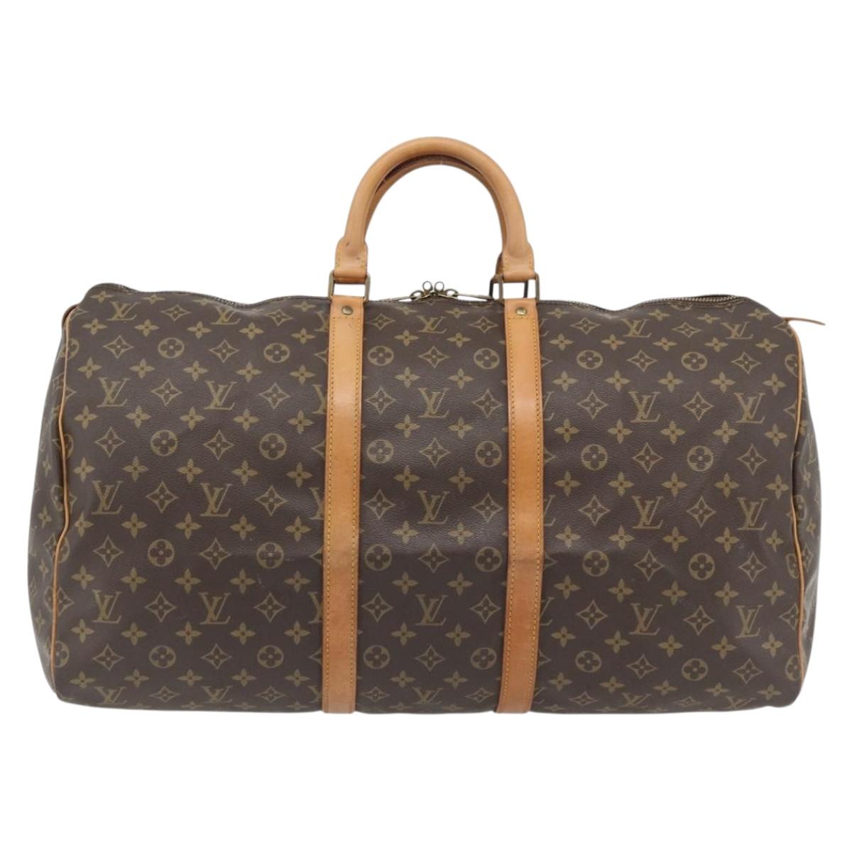 LOUIS VUITTON Monogram Keepall 55 Boston Bag M41424 LV Auth ka4447
