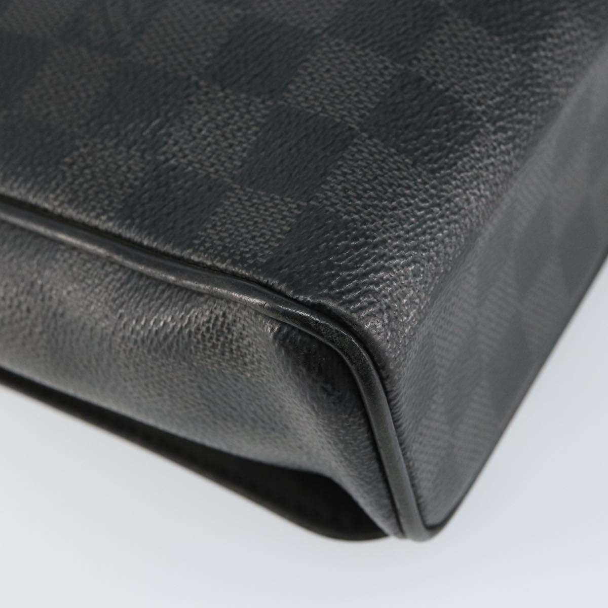 LOUIS VUITTON Damier Graphite District PM Shoulder Bag N40349 LV Auth ka445