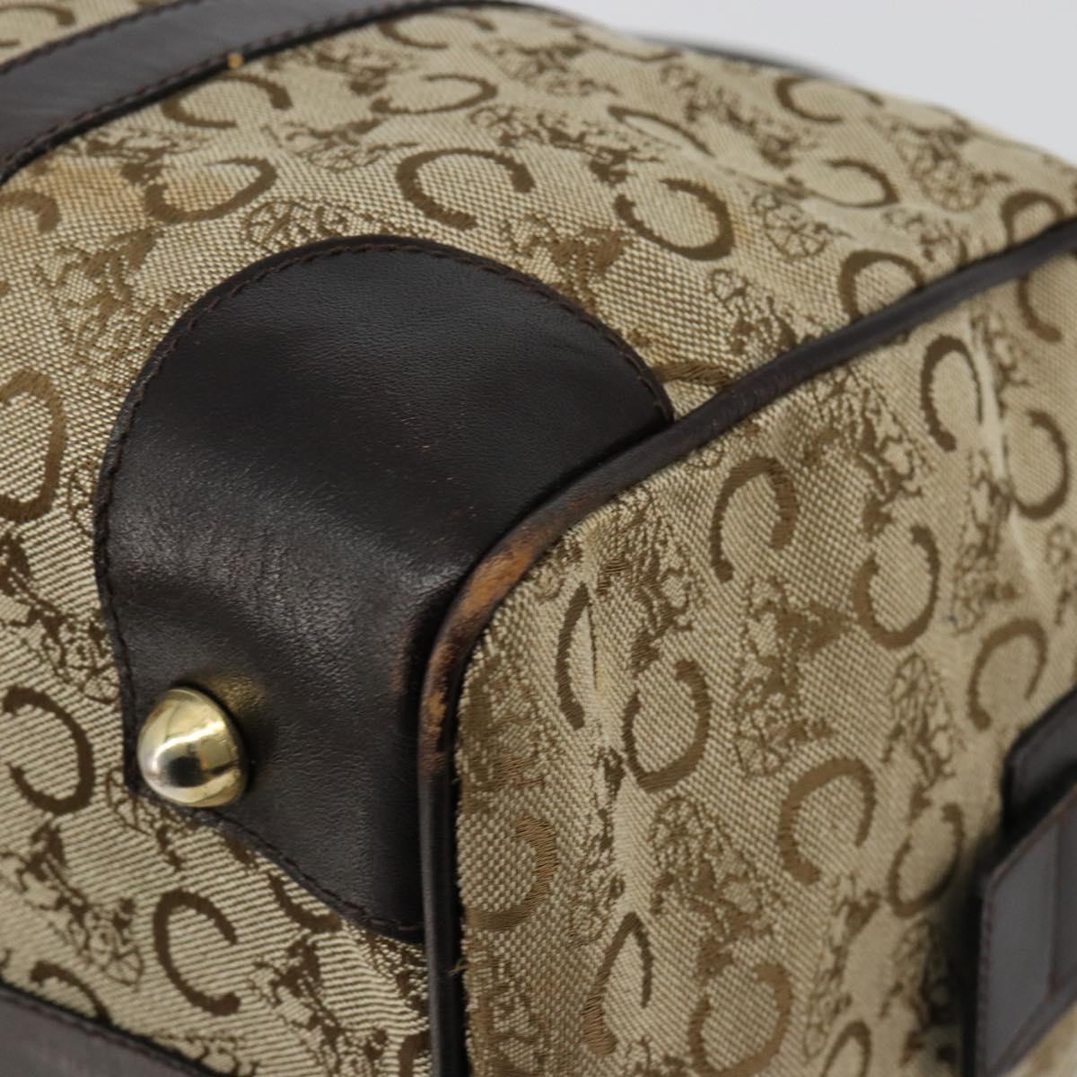 CELINE C Sulky Hand Bag Canvas Beige Gold Auth ka4451A
