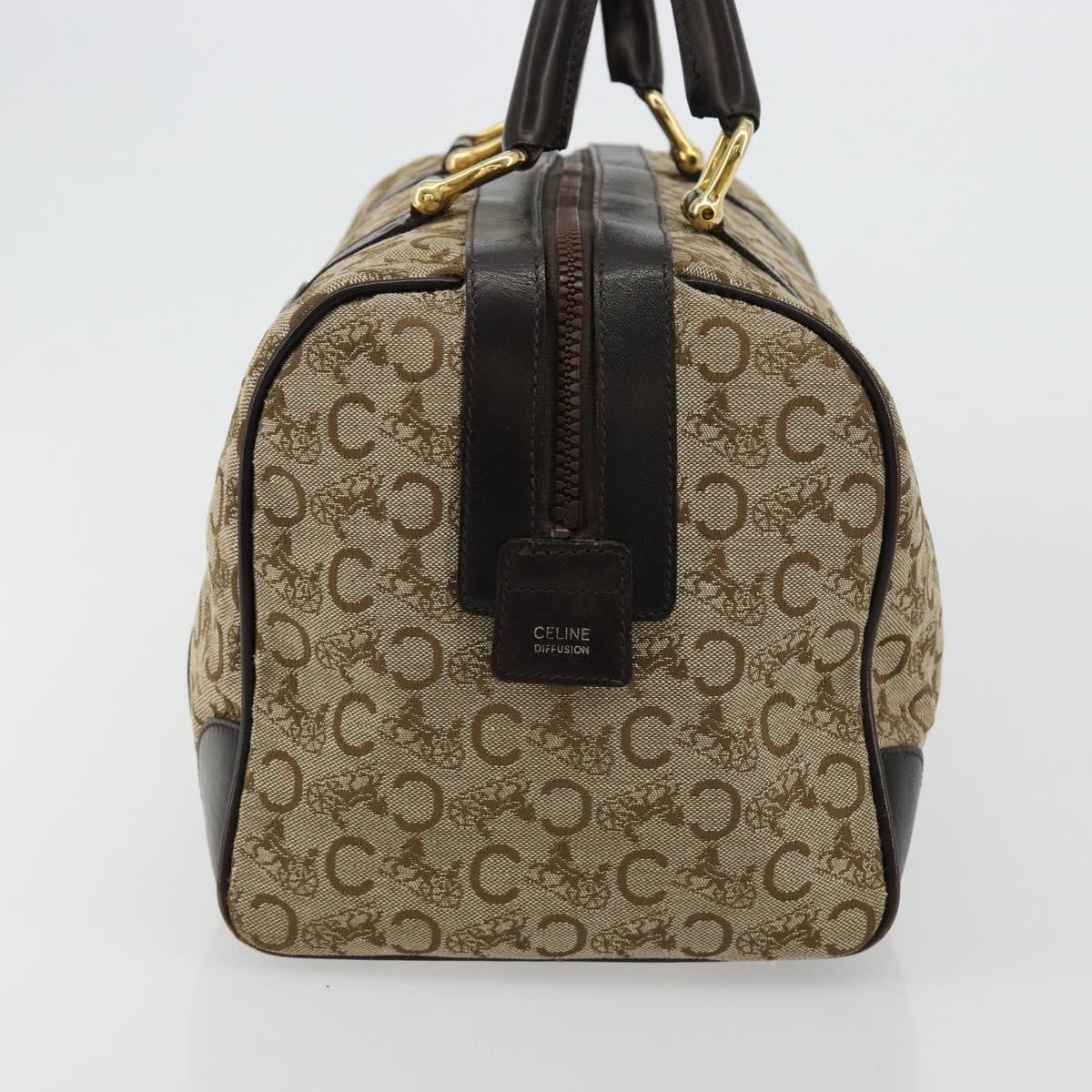 CELINE C Sulky Hand Bag Canvas Beige Gold Auth ka4451A