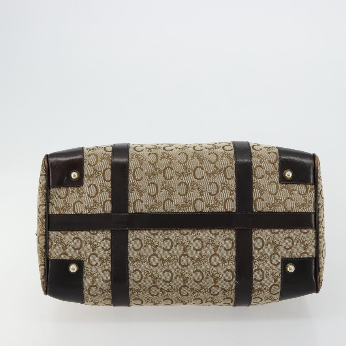 CELINE C Sulky Hand Bag Canvas Beige Gold Auth ka4451A