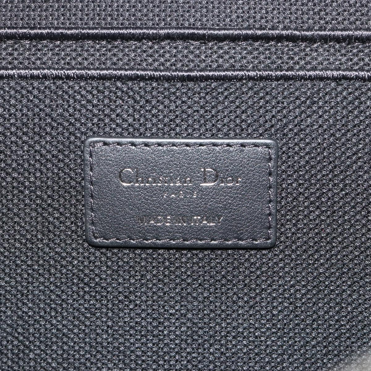 Christian Dior Vanity Hand Bag Canvas Black Silver Auth ka4453M