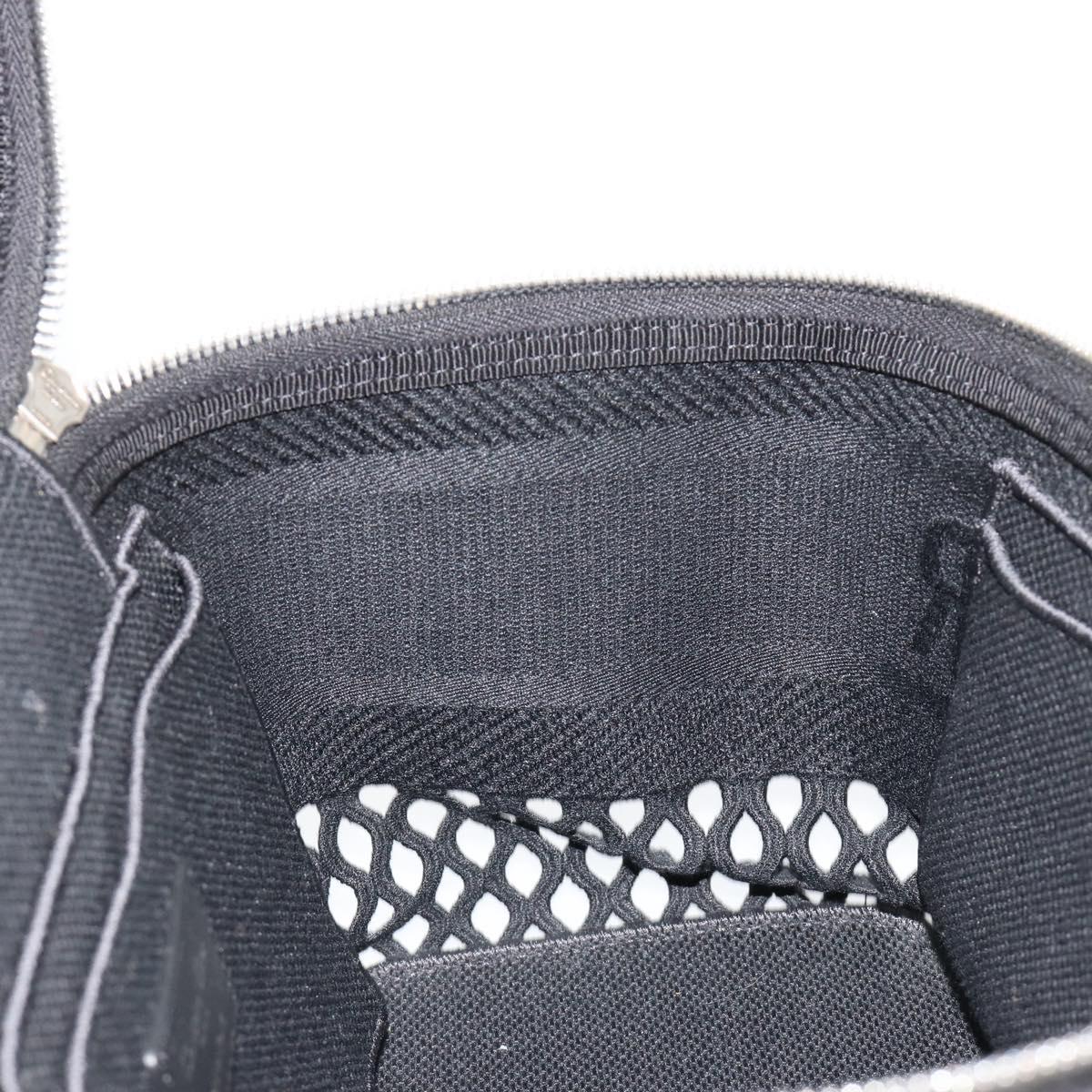 Christian Dior Vanity Hand Bag Canvas Black Silver Auth ka4453M