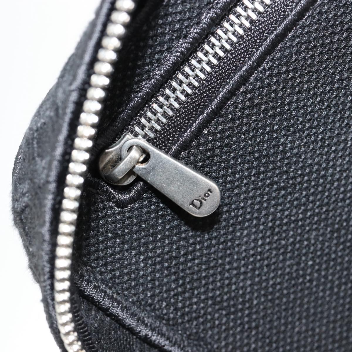 Christian Dior Vanity Hand Bag Canvas Black Silver Auth ka4453M
