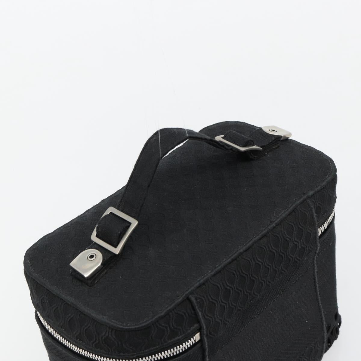 Christian Dior Vanity Hand Bag Canvas Black Silver Auth ka4453M