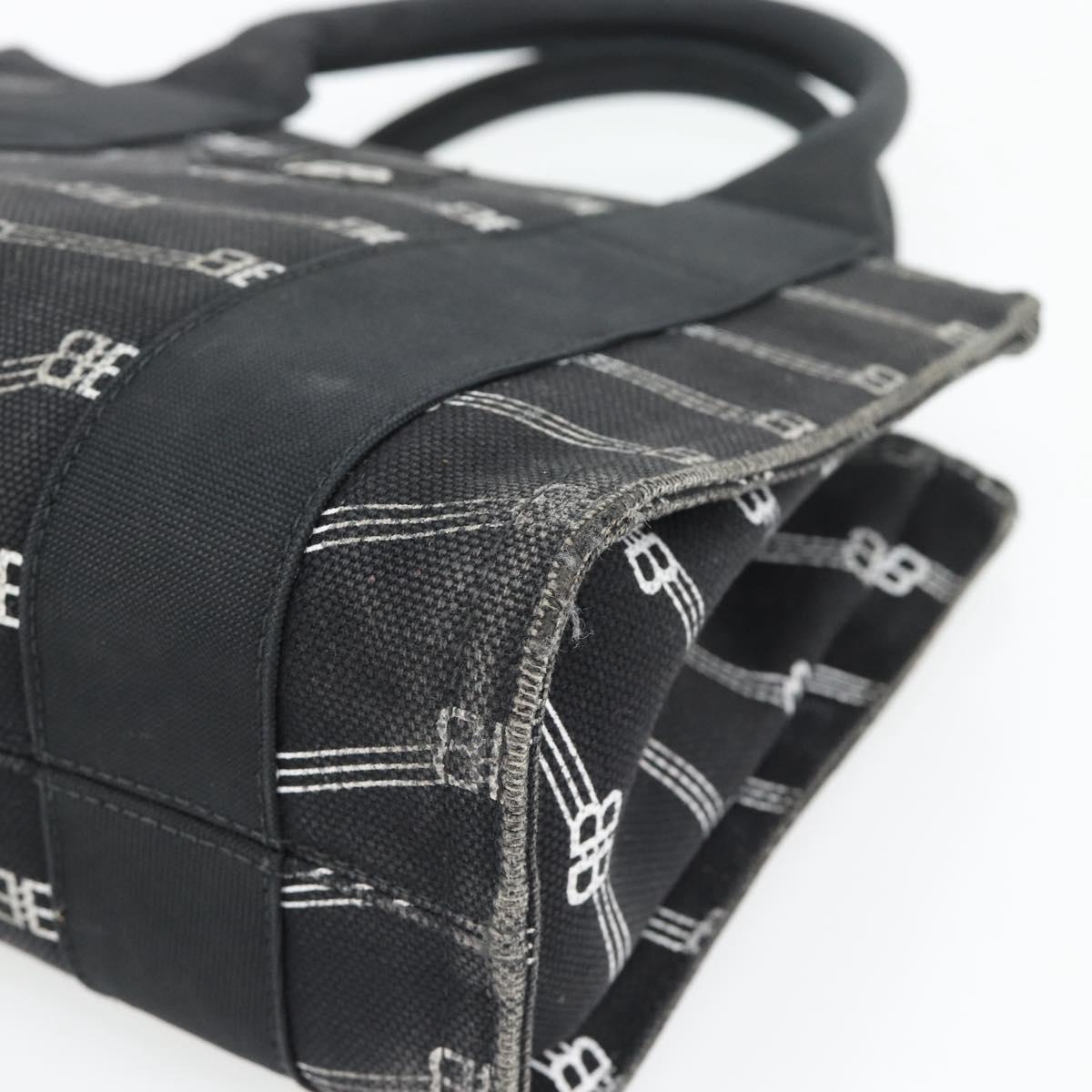 BALENCIAGA Hand Bag Canvas 2way Black Silver 620882 Auth ka4467