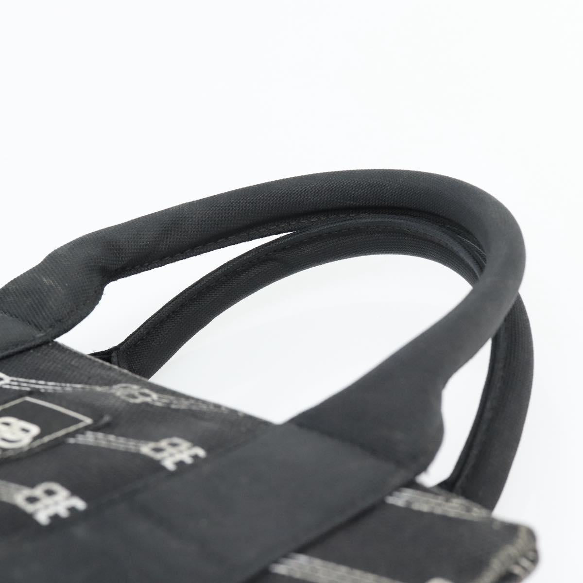 BALENCIAGA Hand Bag Canvas 2way Black Silver 620882 Auth ka4467