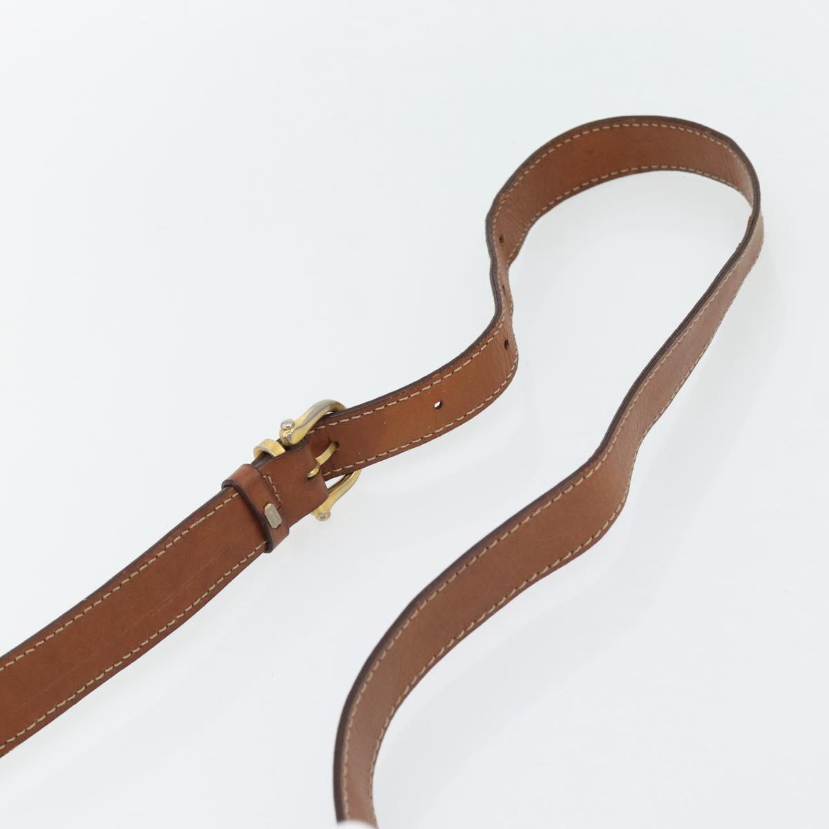 CELINE Macadam Canvas Shoulder Bag PVC Leather Brown Gold Auth ka4468