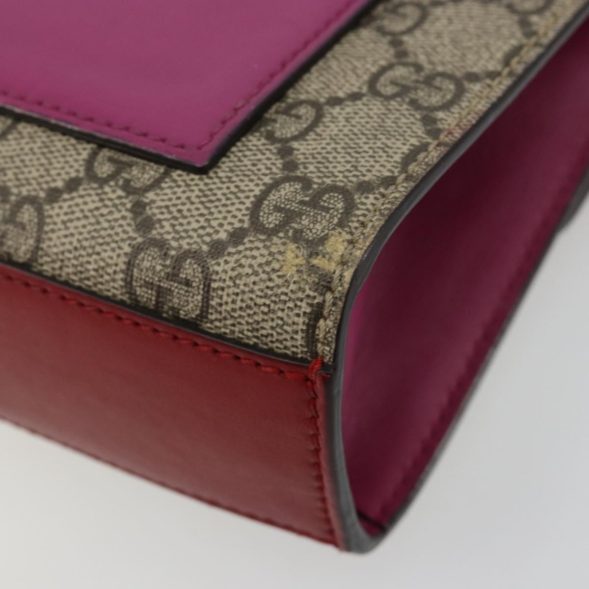 GUCCI GG Supreme Chain Shoulder Bag PVC Red Gold 409487 Auth ka4469