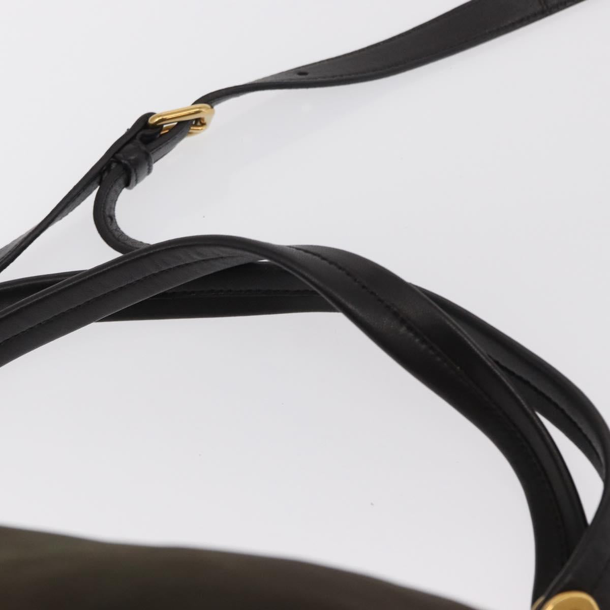 PRADA Hand Bag Nylon 2way Khaki Gold Auth ka447