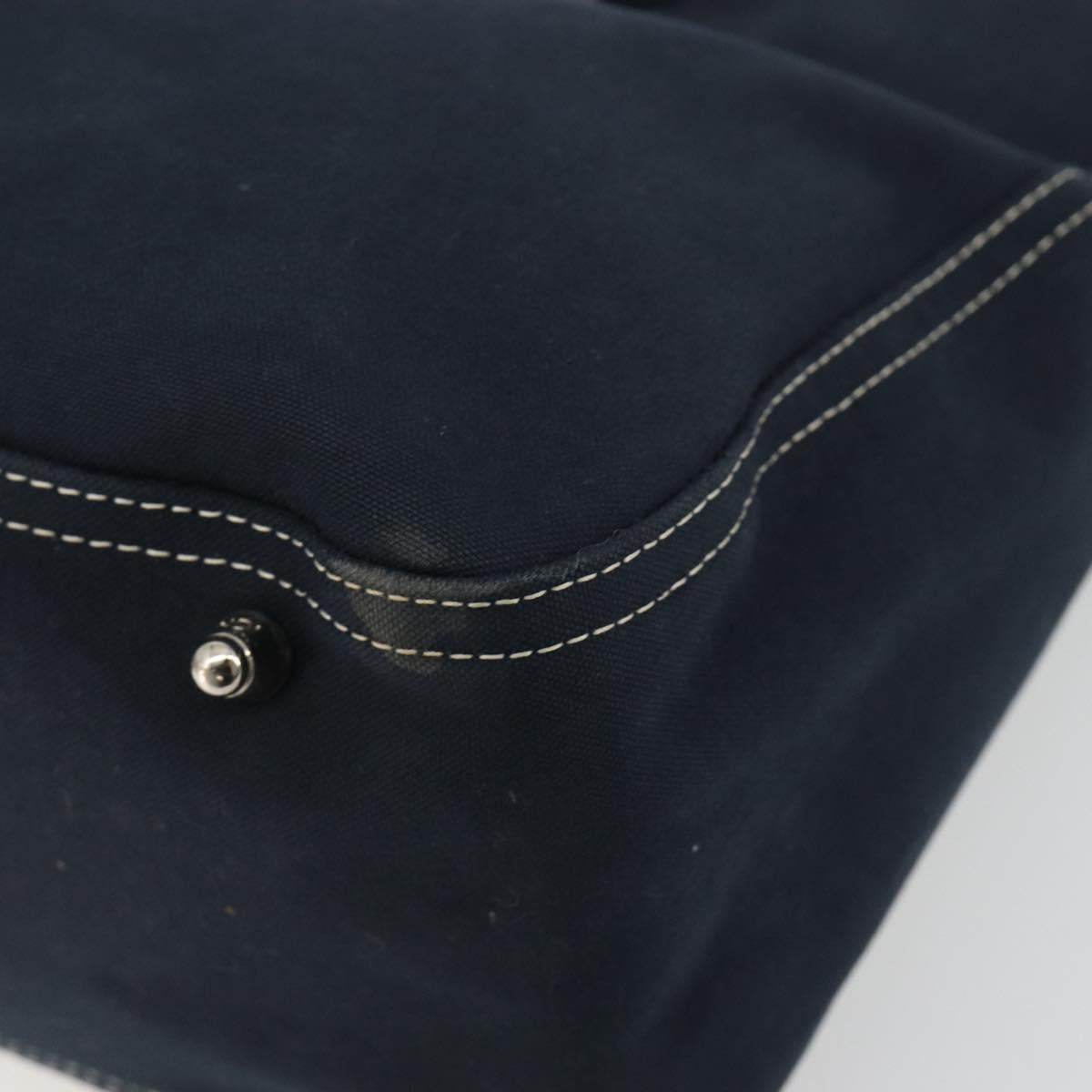 FENDI Hand Bag Canvas Navy Silver Auth ka4476A