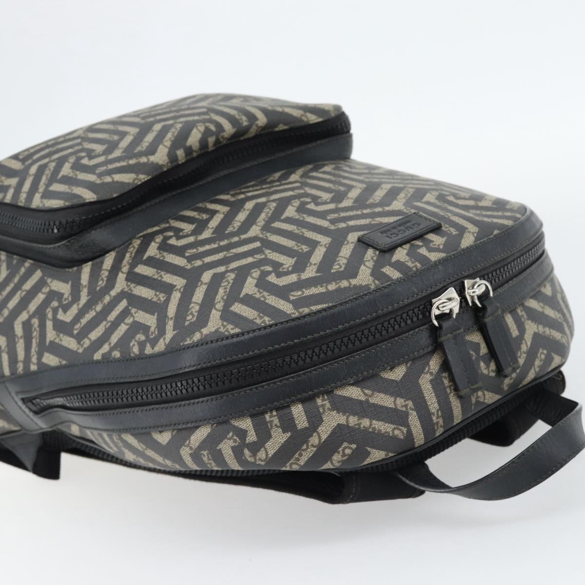 GUCCI GG Supreme Caleido Backpack PVC Beige Silver 406370 Auth ka4479