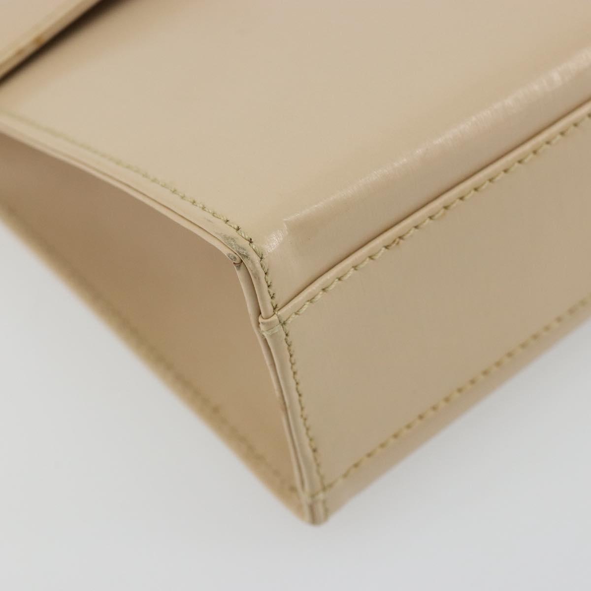 Salvatore Ferragamo Shoulder Bag Leather Silver Beige Auth ka4481
