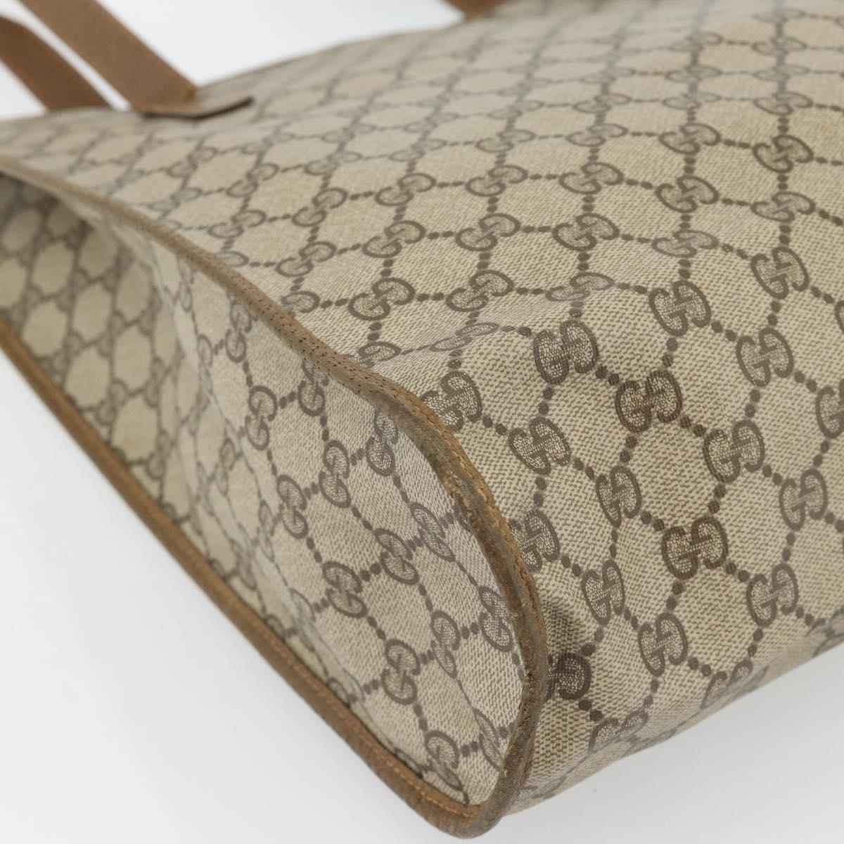 GUCCI GG Supreme Tote Bag PVC Beige Gold 92 02 998 Auth ka4483