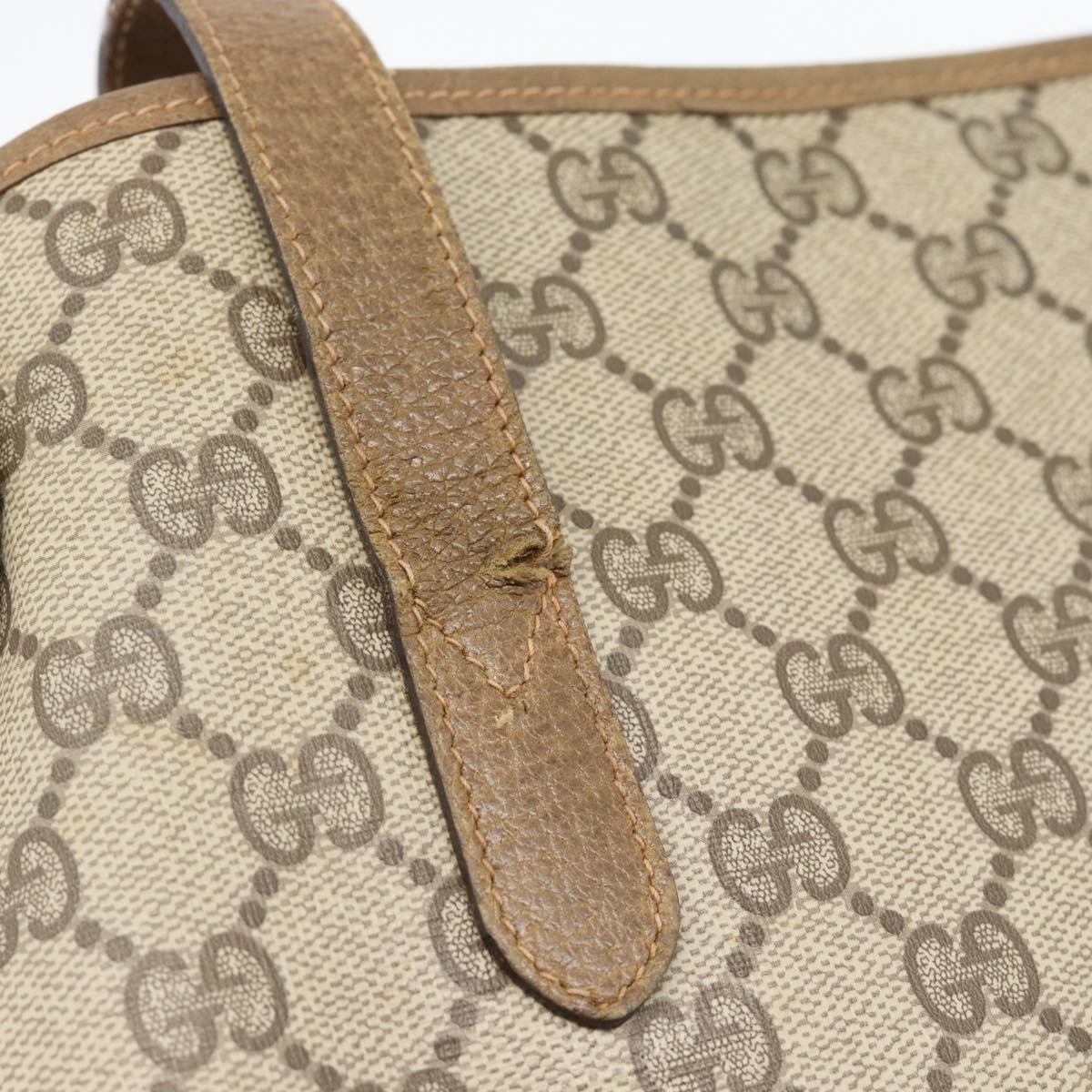 GUCCI GG Supreme Tote Bag PVC Beige Gold 92 02 998 Auth ka4483