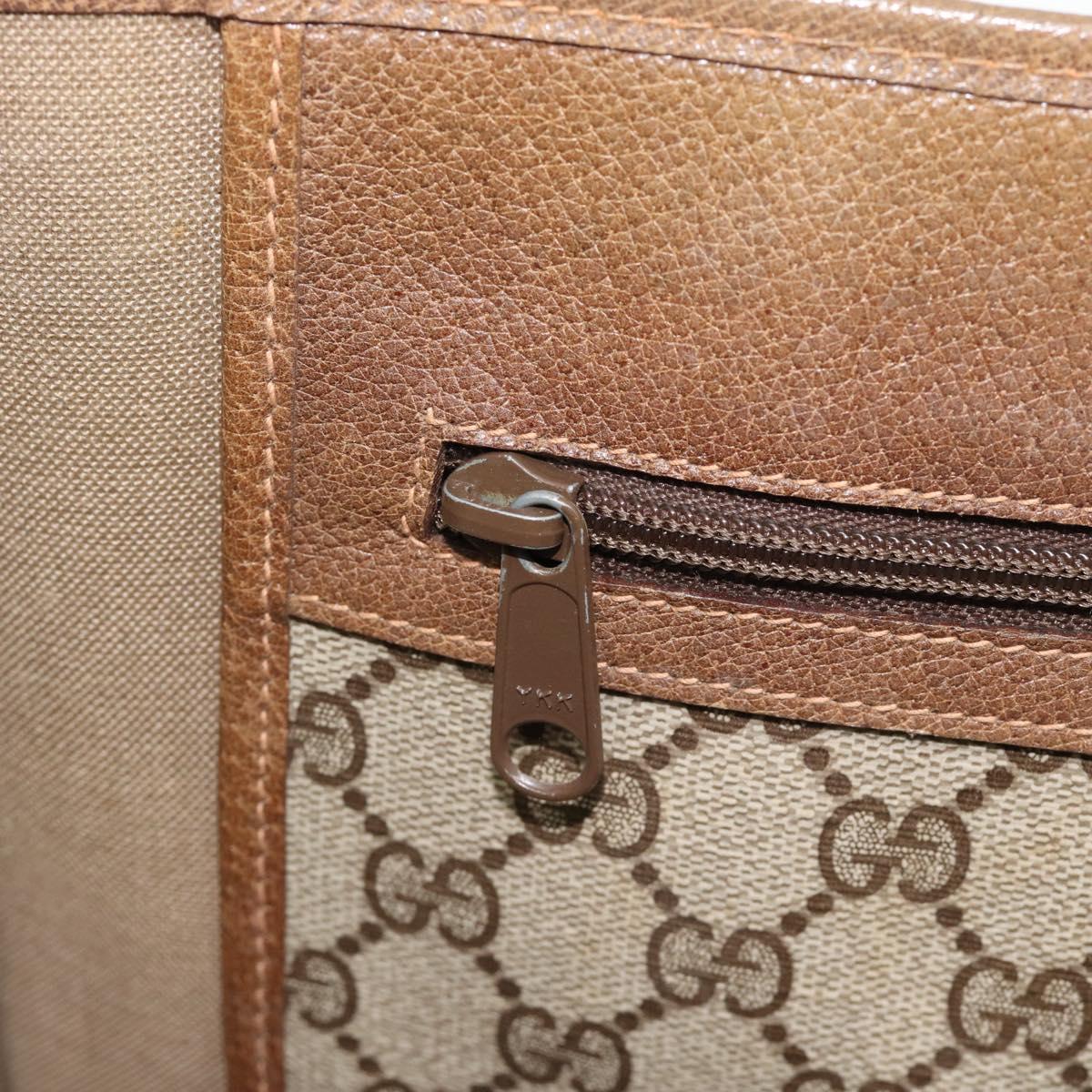 GUCCI GG Supreme Tote Bag PVC Beige Gold 92 02 998 Auth ka4483