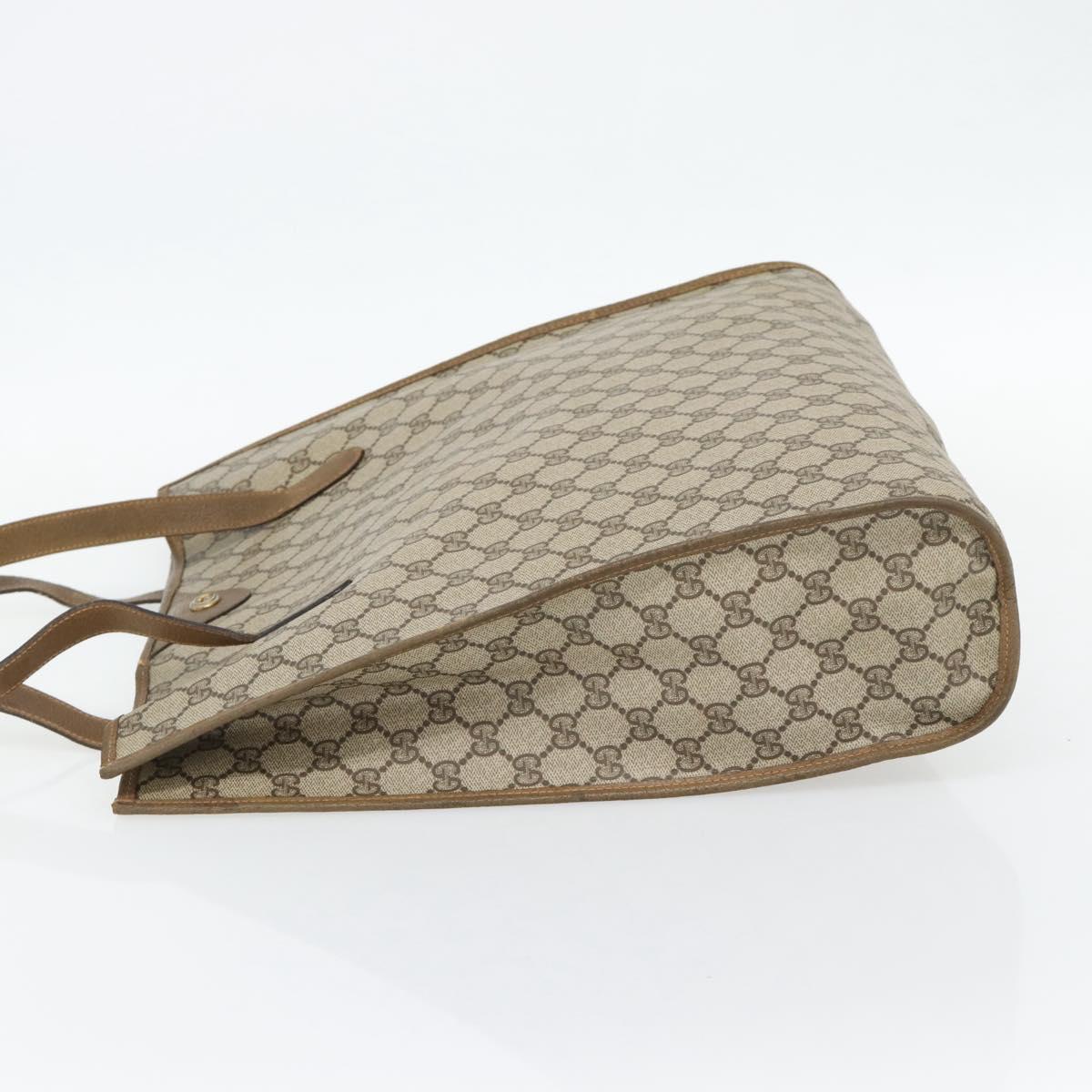 GUCCI GG Supreme Tote Bag PVC Beige Gold 92 02 998 Auth ka4483