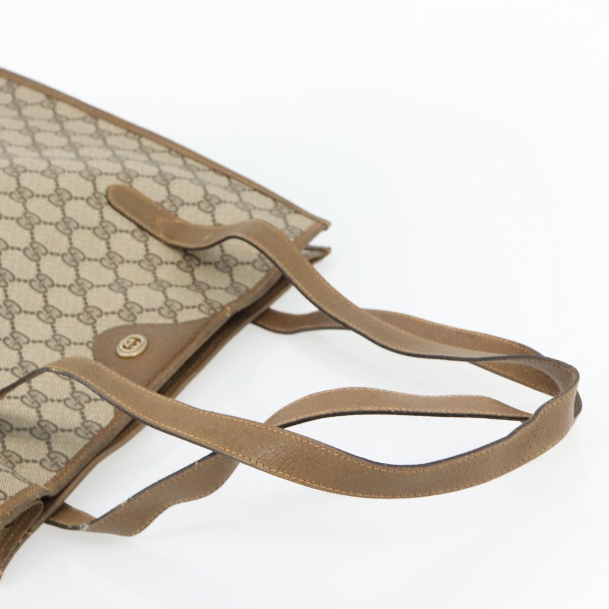 GUCCI GG Supreme Tote Bag PVC Beige Gold 92 02 998 Auth ka4483