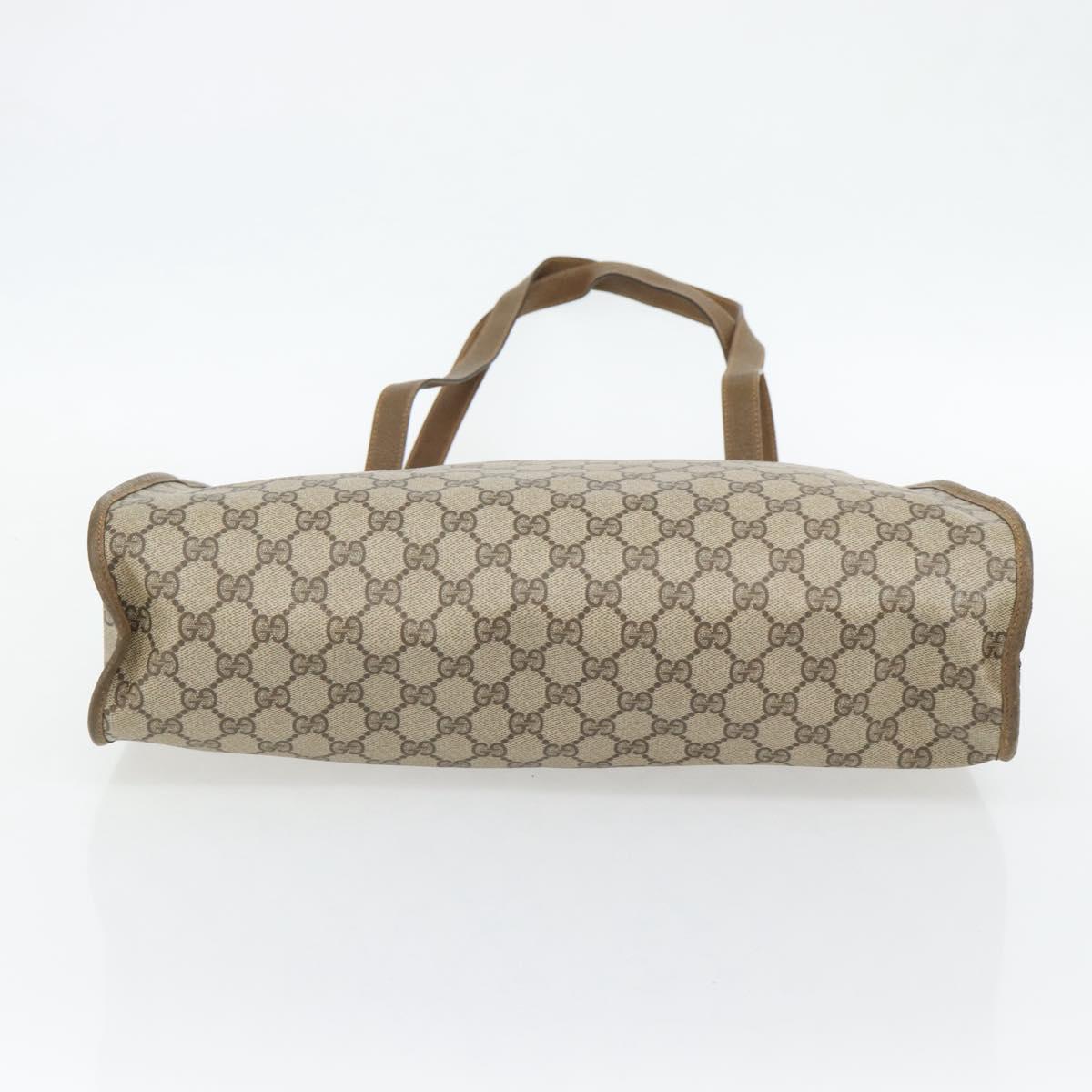 GUCCI GG Supreme Tote Bag PVC Beige Gold 92 02 998 Auth ka4483
