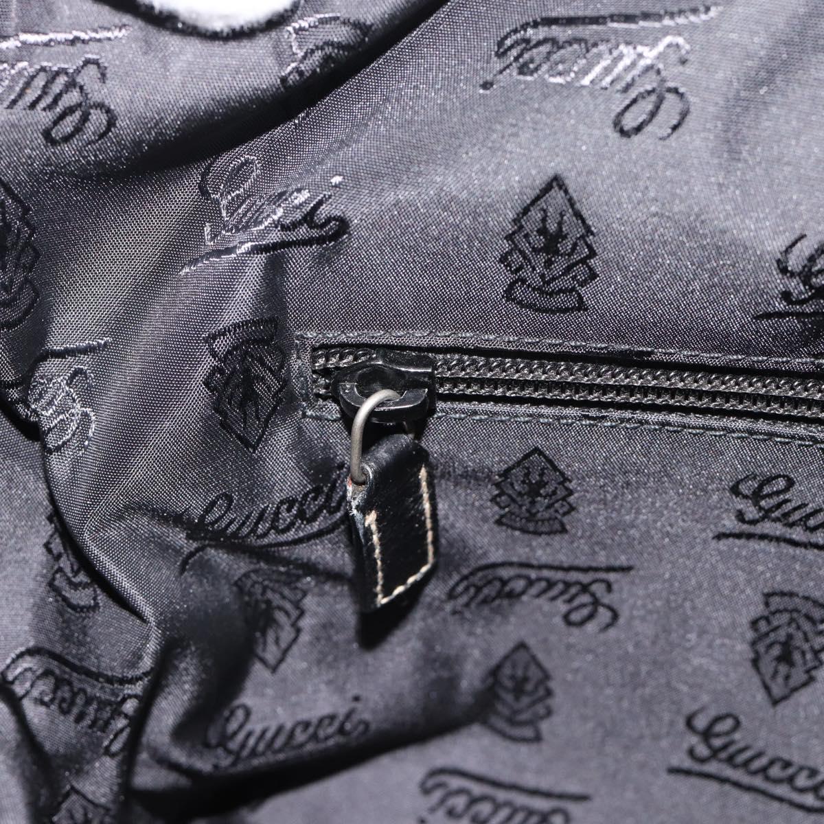 GUCCI Shoulder Bag Leather 2way Black Silver Auth ka4484