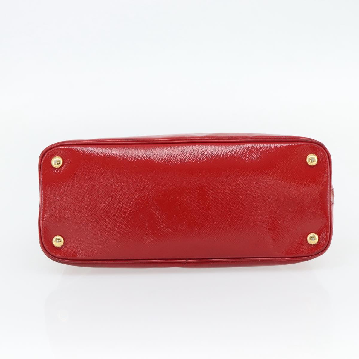 PRADA Hand Bag Safiano leather Red Gold Auth ka4488A