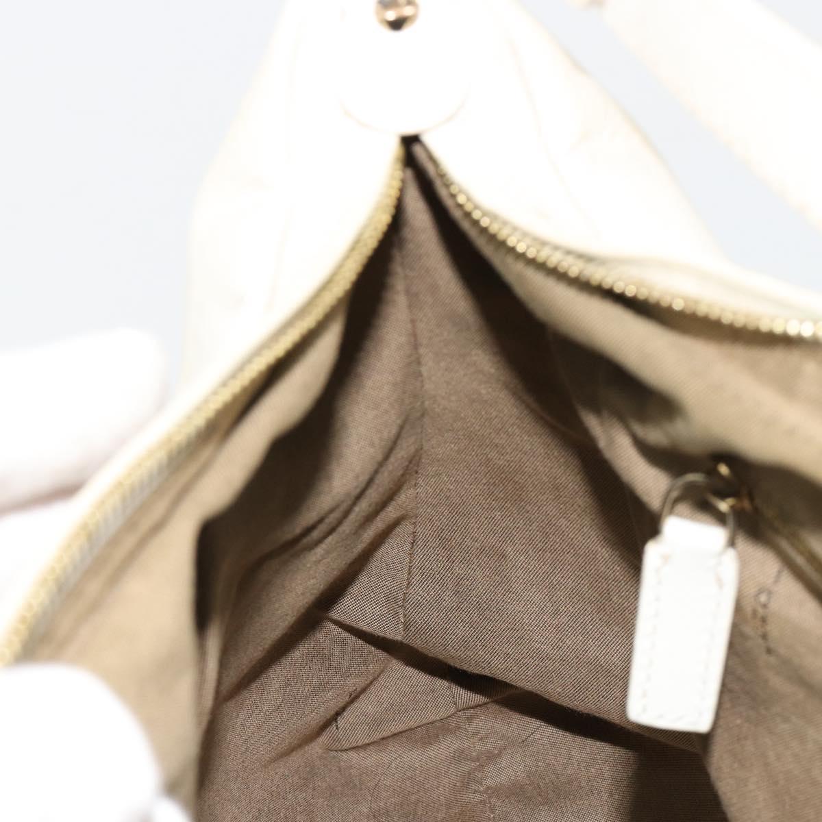 FENDI Zucca Canvas Shoulder Bag PVC White Gold Auth ka4495A