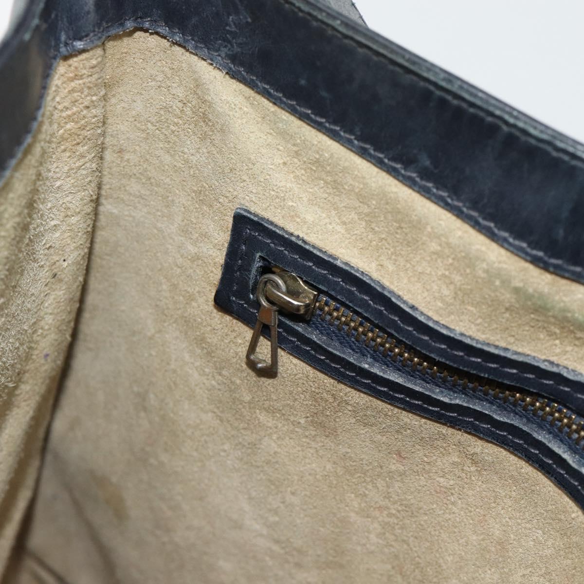 GUCCI GG Supreme Sherry Line Shoulder Bag PVC Navy Gold Auth ka4505