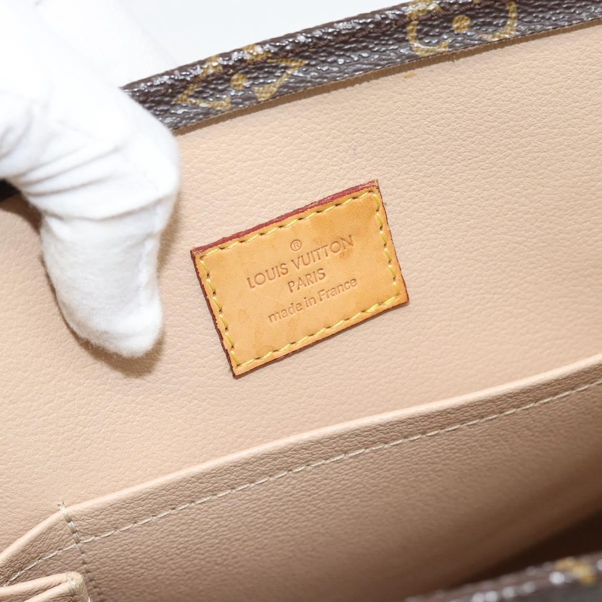 LOUIS VUITTON Monogram Sac Plat Hand Bag M51140 LV Auth ka4508